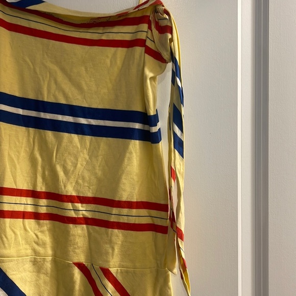 Free People Yellow Strip  tie cotton Dress S/P - Picture 2 of 3